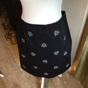 Loft black with white embroidery size 8